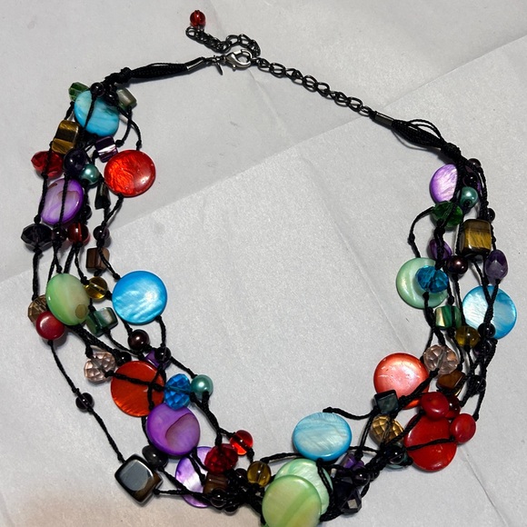 Multicolor Beaded Necklace - Picture 3 of 4